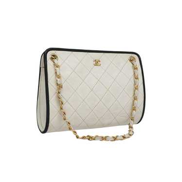 Chanel White & Black Chain Shoulder Bag