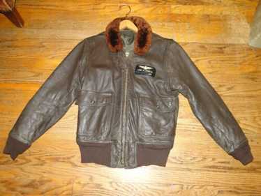 ヴィンテージ U.S NAVY G-1 ボア　USN 80s scovill USN 1970s Vintage G-1 Leather Flight Jacket Black SCOVILL