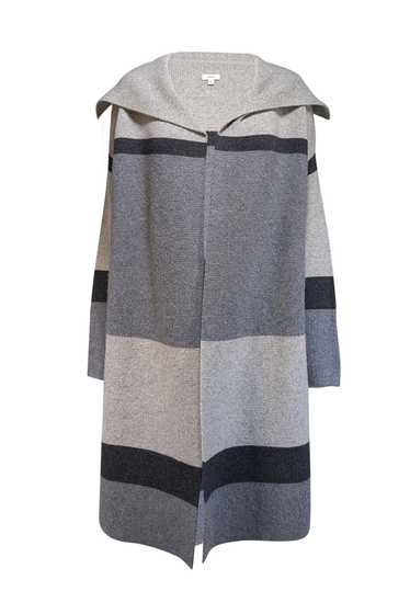 Vince - Grey Striped Wool & Cashmere Cardigan Sz X