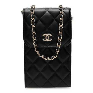 CHANEL Lambskin Quilted Mini Camellia Bow Phone Ho