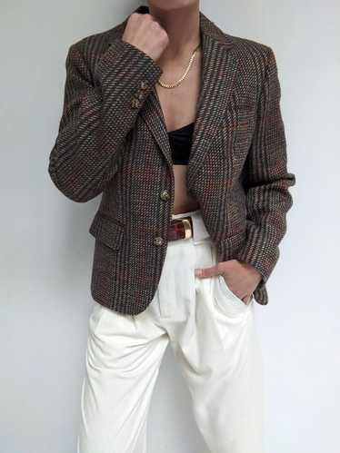 Vintage Tailored Tweed Wool Blazer