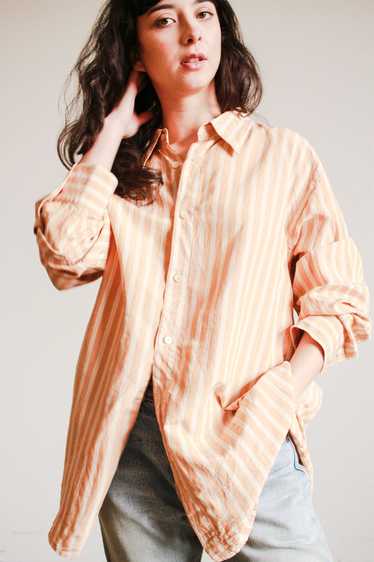 1990s Calvin Klein Peach Silk Shirt