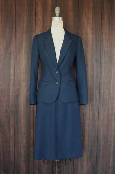 Vintage 1970s Leslie Fay Haberdashery Navy Blue Tw