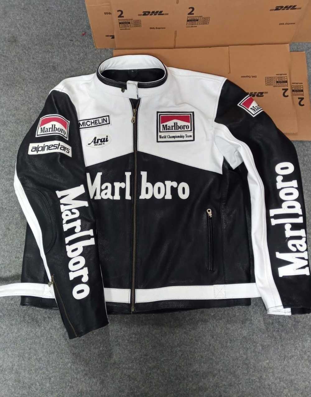 Marlboro Marlboro Leather Racing Jacket - image 1