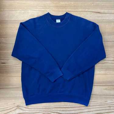 80s 90s Fruit of the Loom Plain Sweat Navy Blue M