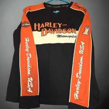 Harley Davidson - Black & Orange Embroidered Sweat