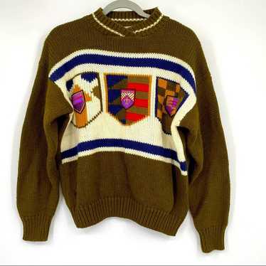 Vintage Scottish Graphic Granpa Olive Sweater