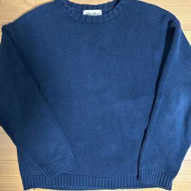 90s Eddie Bauer White Tag Cotton Knit Navy