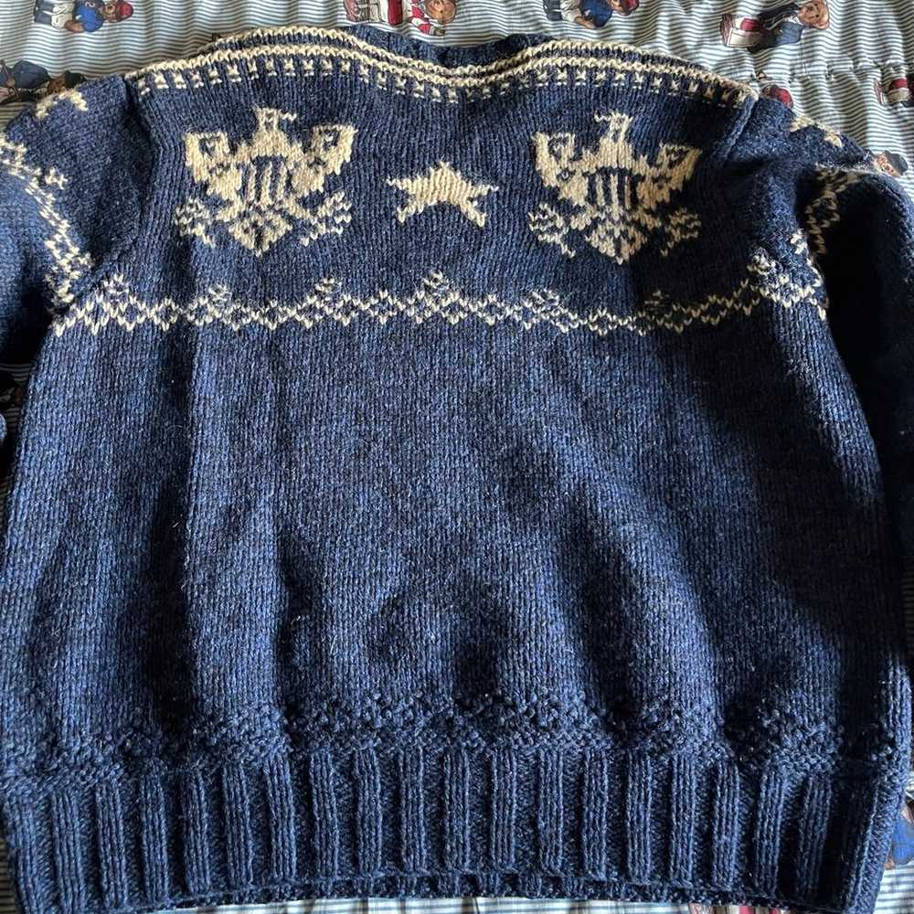 Mens Vintage Polo Ralph Lauren Hand Knit Wool Eag… - image 5
