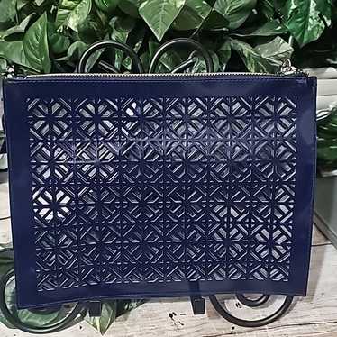 Tory Burch Navy Laser Cut Clutch/ Pouch NWOT