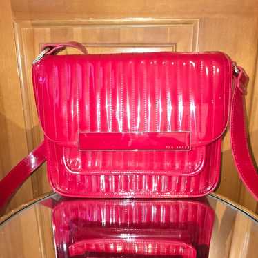 Euc Ted baker cherry red patent crossbody bag