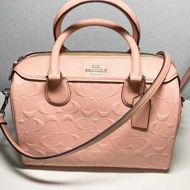 Coach Light pink patent leather Boston bag