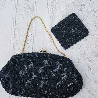 Vintage Bon Soir Beaded Sequin Purse Clutch/Matchi