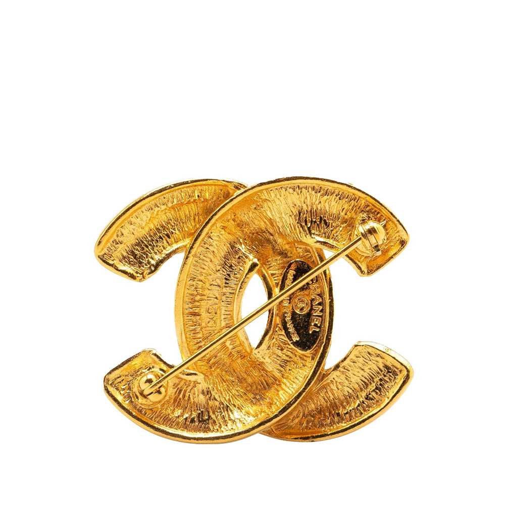 Chanel Gold Gold Plated CC Quilted Brooch - image 2
