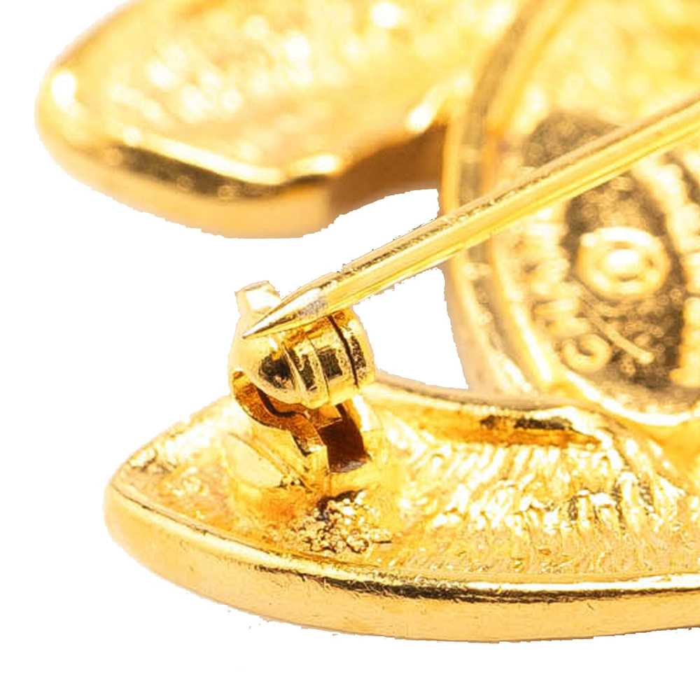 Chanel Gold Gold Plated CC Quilted Brooch - image 4