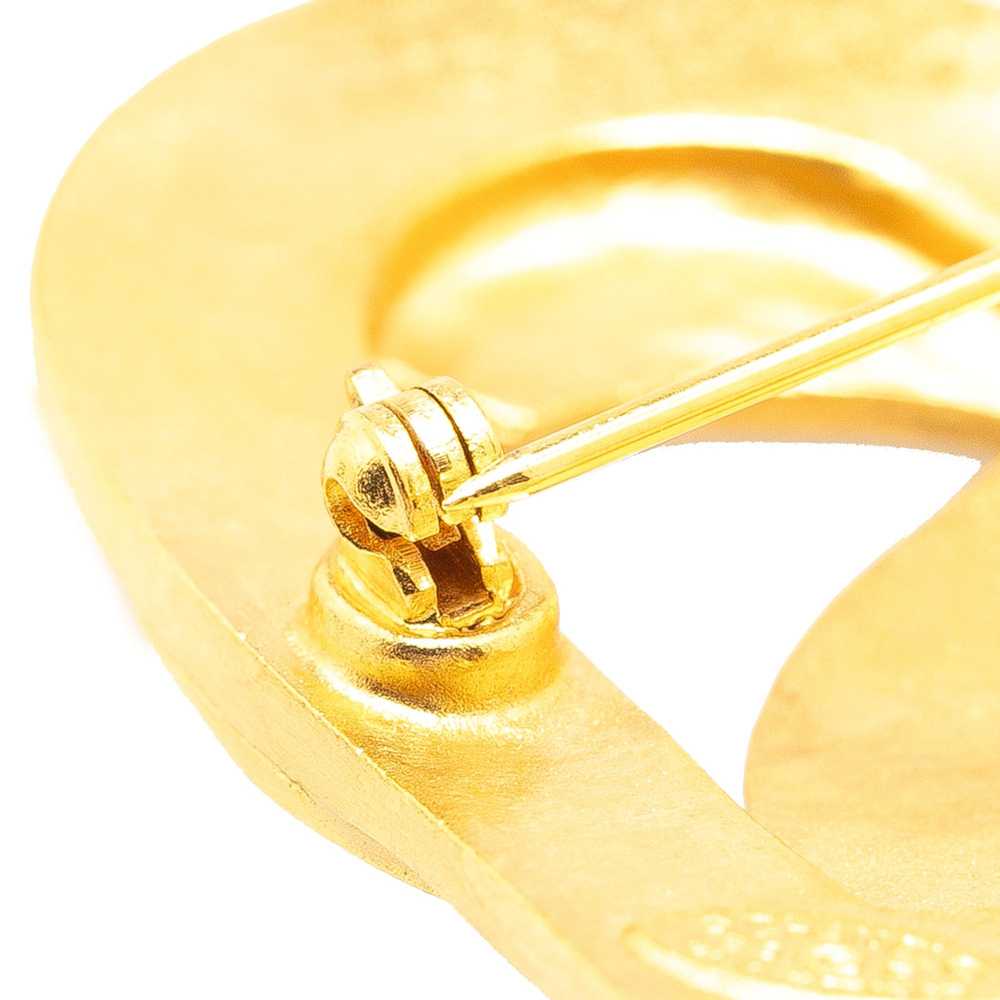 Chanel Gold Gold Plated CC Heart Brooch - image 4