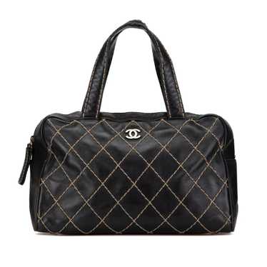 Chanel Black CC Wild Stitch Lambskin Handbag