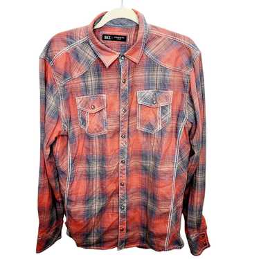 Bke BKE Buckle Athletic Fit Plaid Button Front Men