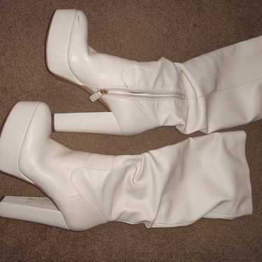 White JLO Jennifer Lopez boots