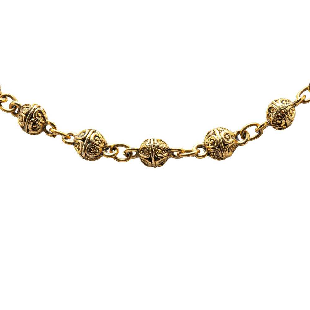 Chanel Gold Gold Plated Bead Strand Necklace - image 1