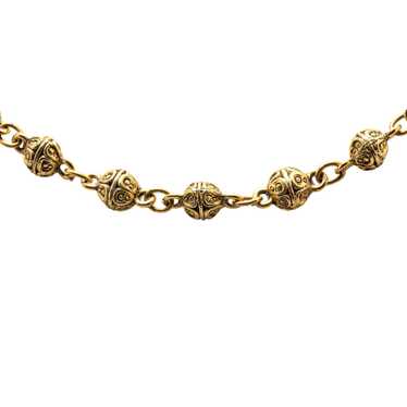 Chanel Gold Gold Plated Bead Strand Necklace - image 1