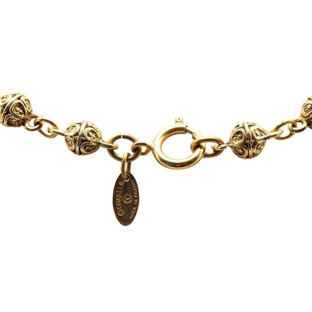 Chanel Gold Gold Plated Bead Strand Necklace - image 3