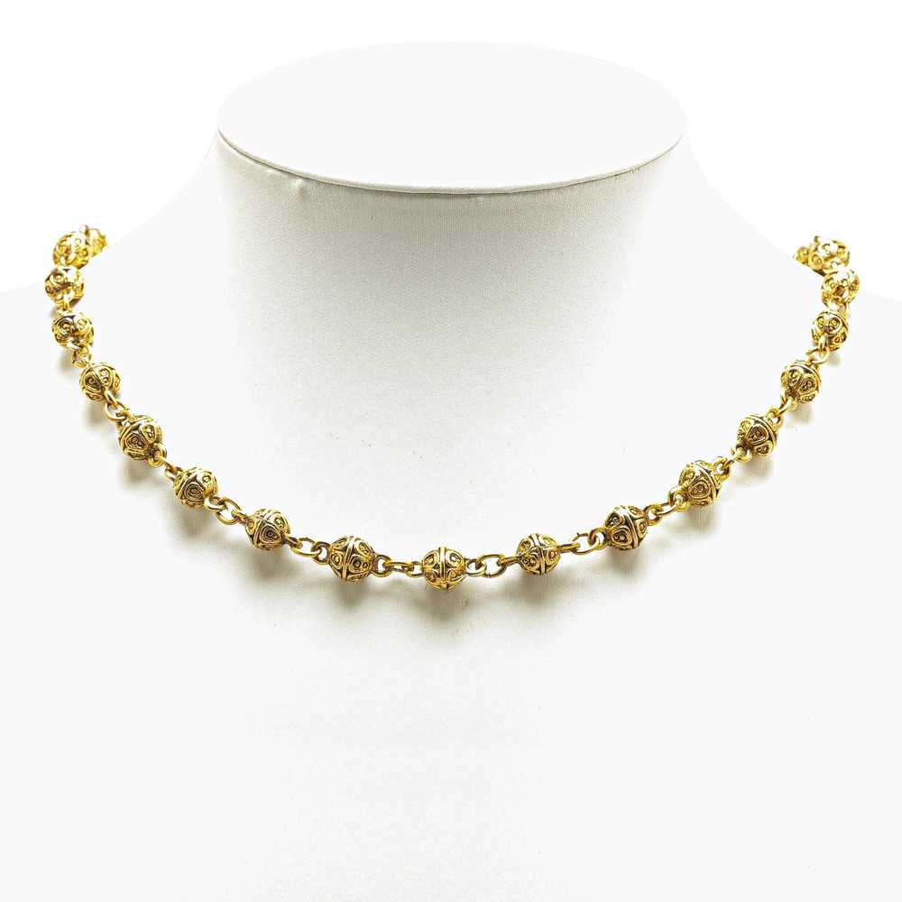 Chanel Gold Gold Plated Bead Strand Necklace - image 4