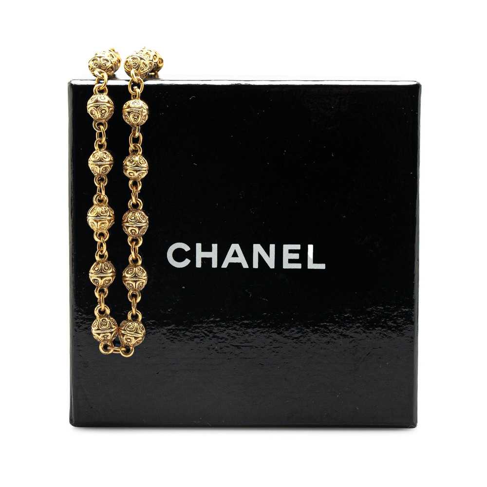 Chanel Gold Gold Plated Bead Strand Necklace - image 5
