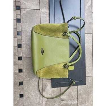バッグ Coach Signature Shoulder Bag Suede Green Purse coach green suede - Gem