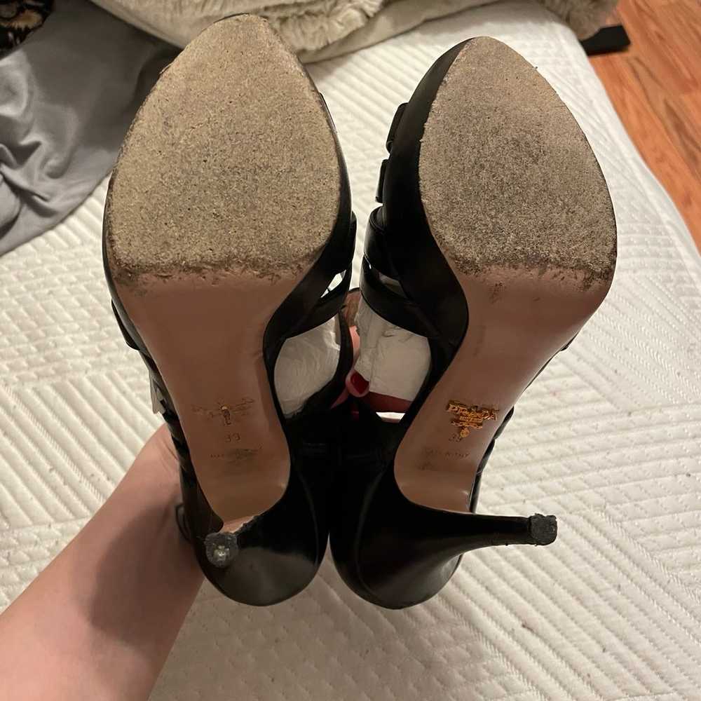 Authentic Prada black leather heels - image 6