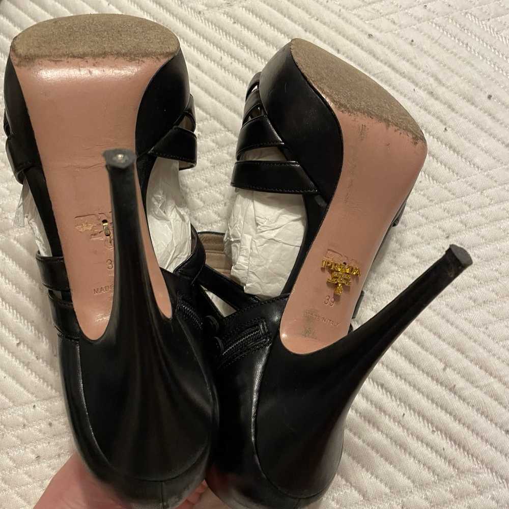 Authentic Prada black leather heels - image 7