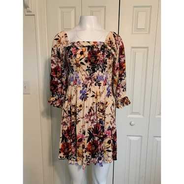 Angie Square Neck Smocked floral Dress