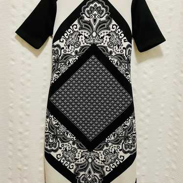 Elegant Black and White Patterned Dress