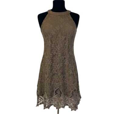 Altar’d State Brown Lace Halter Dress Size Medium