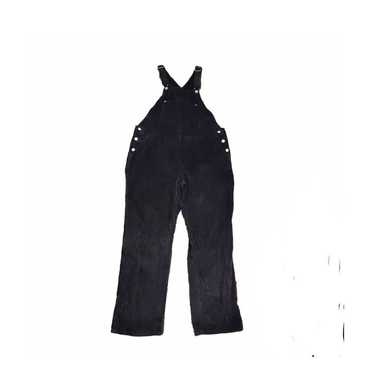 Old Navy Corduroy Overalls Womens 16 Black Relaxe… - image 1