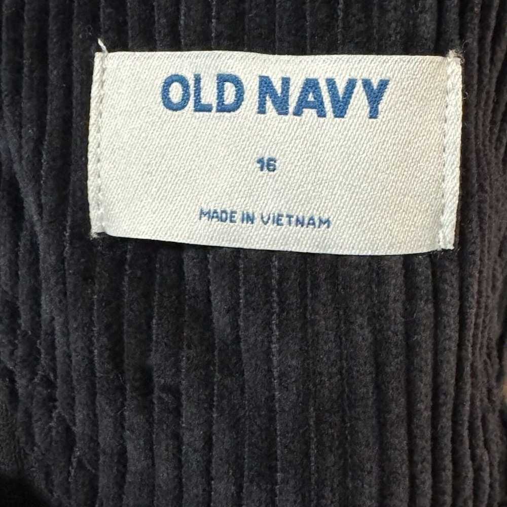 Old Navy Corduroy Overalls Womens 16 Black Relaxe… - image 4