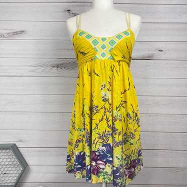 FREE PEOPLE Yellow Wildflower Floral Dress Medium