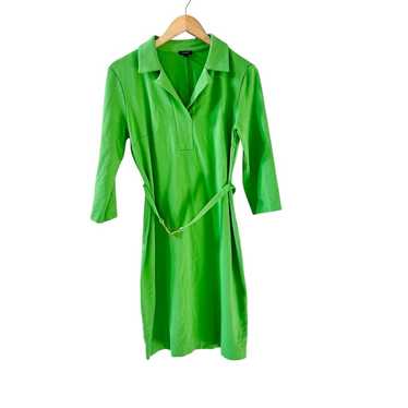 Talbots Green Belted Three Quarter Sleeve Dress Si