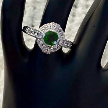 Vintage Chrome Diopside Sterling Silver Ring