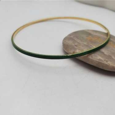 Green enamel vintage thin bracelet