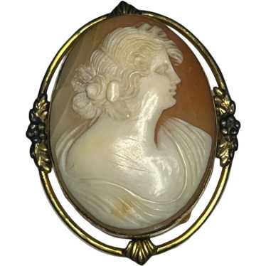 Vintage Shell Cameo Pendant/ Brooch