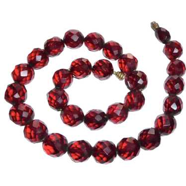 Cherry Amber Faceted Bakelite Choker Necklace - image 1
