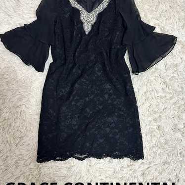 Grace Continental Beaded Sheer Lace Dress