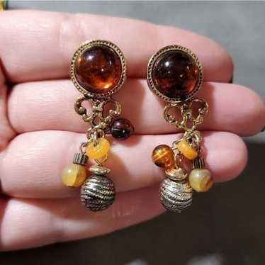 Vintage jeweled beaded earrings