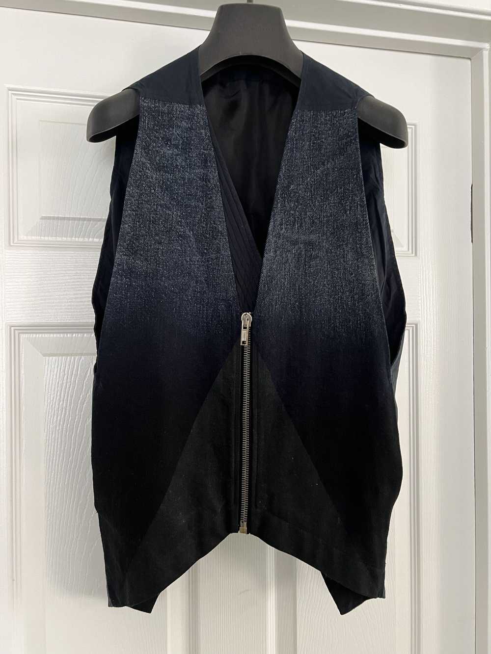 Rick Owens Rick Owens Denim Degrade Zipper Flying V Vest