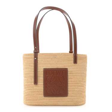 LOEWE Raffia Small Square Basket Tote Bag Natural 