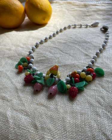 Glass fruit salad tutti frutti necklace