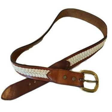 Vintage Brown Leather Boho Belt Small