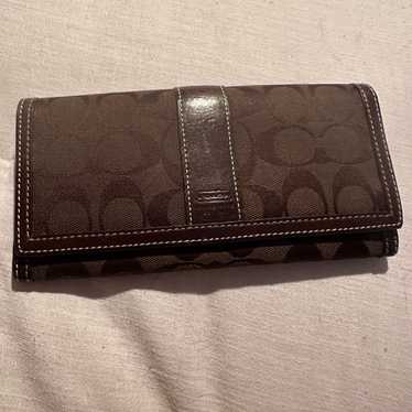 Coach Brown Long Trifold Wallet. Vintage