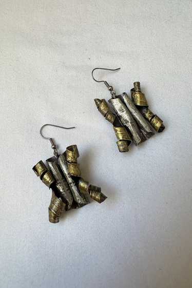 Vintage Brutalist Mixed Metal Earrings Selected by